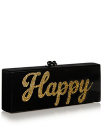 schwarze bedruckte Clutch von Edie Parker