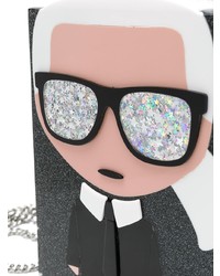 schwarze bedruckte Clutch von Karl Lagerfeld