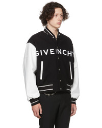 schwarze bedruckte Collegejacke von Givenchy