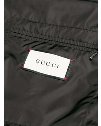 schwarze bedruckte Daunenjacke von Gucci