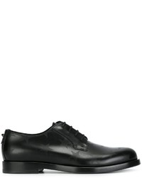 schwarze bedruckte Derby Schuhe
