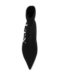 schwarze bedruckte elastische Stiefeletten von Valentino