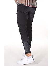 schwarze bedruckte enge Jeans von Bright Jeans