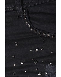 schwarze bedruckte enge Jeans von Bright Jeans