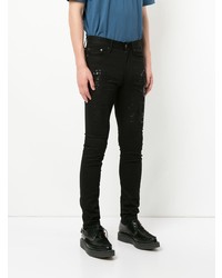 schwarze bedruckte enge Jeans von Hysteric Glamour