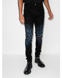 schwarze bedruckte enge Jeans von Amiri