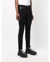 schwarze bedruckte enge Jeans von VERSACE JEANS COUTURE