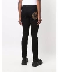 schwarze bedruckte enge Jeans von VERSACE JEANS COUTURE