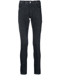 schwarze bedruckte enge Jeans von Dondup
