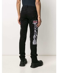 schwarze bedruckte enge Jeans von Philipp Plein