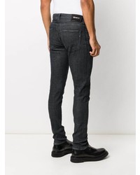 schwarze bedruckte enge Jeans von Dondup