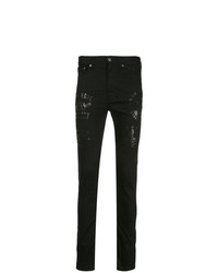 schwarze bedruckte enge Jeans von Hysteric Glamour