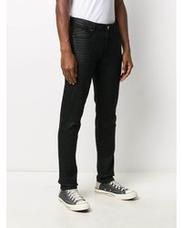 schwarze bedruckte enge Jeans von Karl Lagerfeld