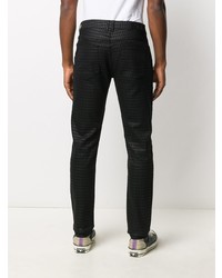 schwarze bedruckte enge Jeans von Karl Lagerfeld