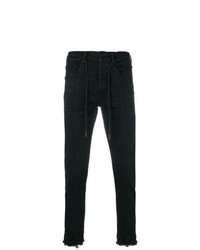 schwarze bedruckte enge Jeans von Off-White