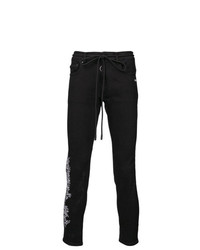schwarze bedruckte enge Jeans von Off-White