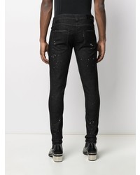 schwarze bedruckte enge Jeans von Family First