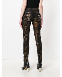 schwarze bedruckte enge Jeans von Just Cavalli