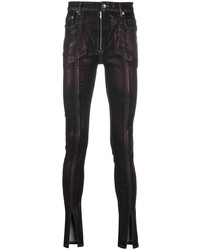 schwarze bedruckte enge Jeans von Rick Owens DRKSHDW