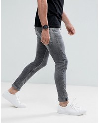 schwarze bedruckte enge Jeans von Calvin Klein Jeans