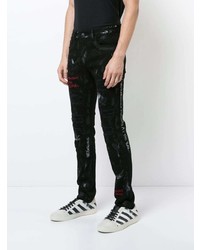 schwarze bedruckte enge Jeans von Haculla