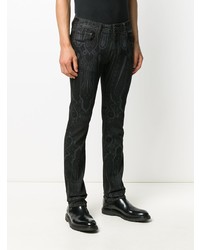 schwarze bedruckte enge Jeans von Etro