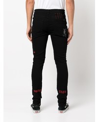schwarze bedruckte enge Jeans von Ksubi