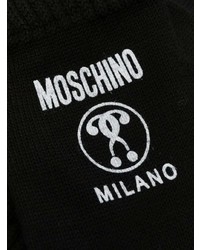 schwarze bedruckte Handschuhe von Moschino