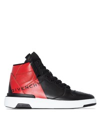 schwarze bedruckte hohe Sneakers aus Leder von Givenchy
