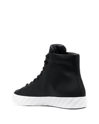 schwarze bedruckte hohe Sneakers aus Leder von Philipp Plein