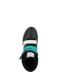 schwarze bedruckte hohe Sneakers aus Leder von Hummel