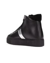 schwarze bedruckte hohe Sneakers aus Leder von Dsquared2