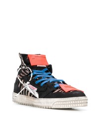 schwarze bedruckte hohe Sneakers aus Leder von Off-White