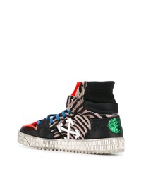 schwarze bedruckte hohe Sneakers aus Leder von Off-White