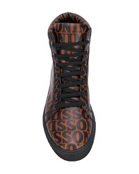 schwarze bedruckte hohe Sneakers aus Leder von Missoni
