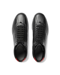 schwarze bedruckte hohe Sneakers aus Leder von Gucci