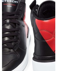 schwarze bedruckte hohe Sneakers aus Leder von Givenchy