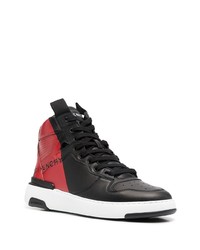 schwarze bedruckte hohe Sneakers aus Leder von Givenchy