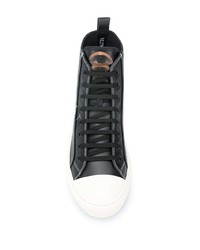 schwarze bedruckte hohe Sneakers aus Leder von Valentino Garavani