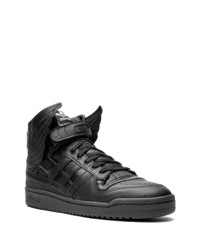 schwarze bedruckte hohe Sneakers aus Leder von adidas