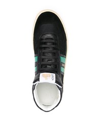 schwarze bedruckte hohe Sneakers aus Segeltuch von Lanvin