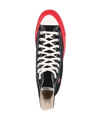 schwarze bedruckte hohe Sneakers aus Segeltuch von Comme Des Garcons Play