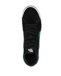 schwarze bedruckte hohe Sneakers aus Segeltuch von Vans