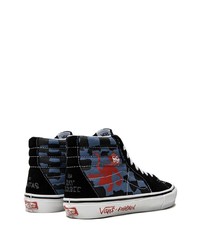 schwarze bedruckte hohe Sneakers aus Segeltuch von Vans