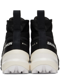 schwarze bedruckte hohe Sneakers aus Wildleder von MM6 MAISON MARGIELA