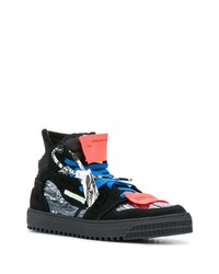 schwarze bedruckte hohe Sneakers aus Wildleder von Off-White