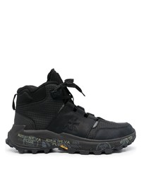 schwarze bedruckte hohe Sneakers aus Wildleder von Premiata