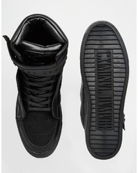 schwarze bedruckte hohe Sneakers von Criminal Damage
