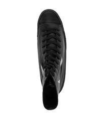 schwarze bedruckte hohe Sneakers von Yohji Yamamoto