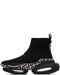 schwarze bedruckte hohe Sneakers von Balmain